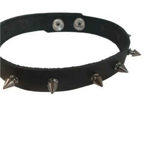 STLW 3/4" Leather 12mm  Gunsmoke Stud Collar(12)