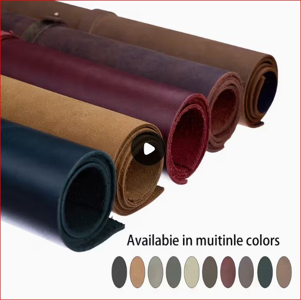 Five rolls of different color leather, called Crazy Horse Leather