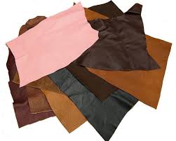 Miscellaneous swaths of leather in different colors.