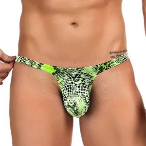 Green Snakeskin Pattern Sexy Men's Thong