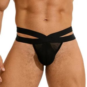 Black Sexy Mesh Breathable Men's Thong