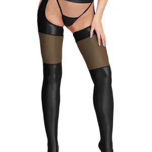 Black Sexy Faux Leather Stockings